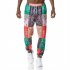 Men s Casual Pants Paisley Retro Style Printing Casual Sports Jogging Pants Red green  XL