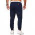 Men s Casual Pants Spring and Autumn Overalls Cotton Fine Canvas Slim Business Pants Navy M