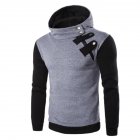 Men's Cause Hooded Slim Fit Cotton Long Sleeve Pullover Sweatershirt Tops Hoodies light grey_M