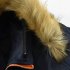 Men s  Coat  Long  Velvet  Fur Collar    Mid length     Zipper    Padded  Jacket Black M