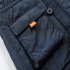 Men s  Coat  Long  Velvet  Fur Collar    Mid length     Zipper    Padded  Jacket Black M