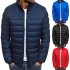Men s Cotton Padded Clothes Chest Diamond pattern Zipper Stitching Coat Red  M