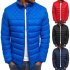 Men s Cotton Padded Clothes Chest Diamond pattern Zipper Stitching Coat Red  2XL