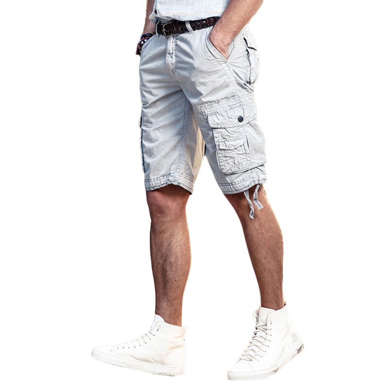Men's Europe and America Casual Short Overalls Pure Cotton Straight Half Pant