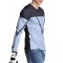 Men s Fashion Slim Long Sleeve Colorblock T shirt Blue White XL equal to American M