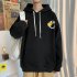 Men s Hoodie Autumn Smile face Printing All match Long sleeve Hooded Sweater Black  L