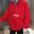 Men s Hoodie Autumn and Winter Loose Pullover Letter Printing Jacket Red  M