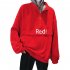 Men s Hoodie Autumn and Winter Loose Pullover Letter Printing Jacket Red  XXL