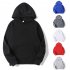 Men s Hoodie Autumn and Winter Loose Long sleeve Velvet Solid Color Pullover Hooded Sweater red XL