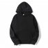 Men s Hoodie Autumn and Winter Loose Long sleeve Velvet Solid Color Pullover Hooded Sweater black M