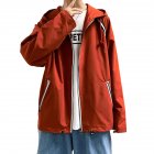 Men s Jacket Autumn Loose Solid Color Large Size Hooded Cardigan Orange M