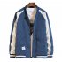Men s Jacket Autumn Plus Size Corduroy Stand Collar Baseball Uniform Gray  XL