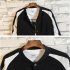 Men s Jacket Autumn Plus Size Corduroy Stand Collar Baseball Uniform Gray  XL