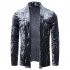 Men s Jacket Basic Fit Type Long sleeve Lapel Mid length Cardigan Light gray  M