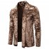 Men s Jacket Basic Fit Type Long sleeve Lapel Mid length Cardigan Brown  M