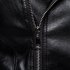 Men s Jacket Motorcycle Leather Autumn Large Size Lapels Pu Casual Jacket Black  3XL