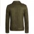 Men s Jackets Autumn Diagonal Zipper Solid Color Lapel Casual Jacket olive green XL