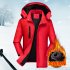 Men s Jackets Autumn and Winter Thick Waterproof Windproof Warm Mountaineering Ski Clothes black 3XL