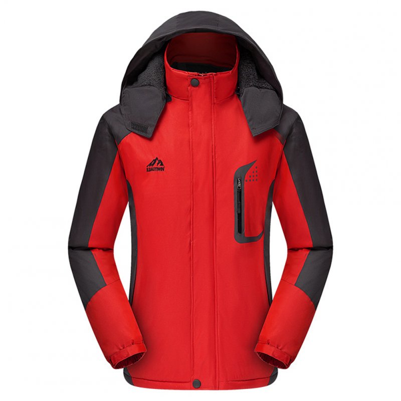 Men's Jackets Winter Thickening Windproof and Warm Outdoor Mountaineering Clothing  red_L
