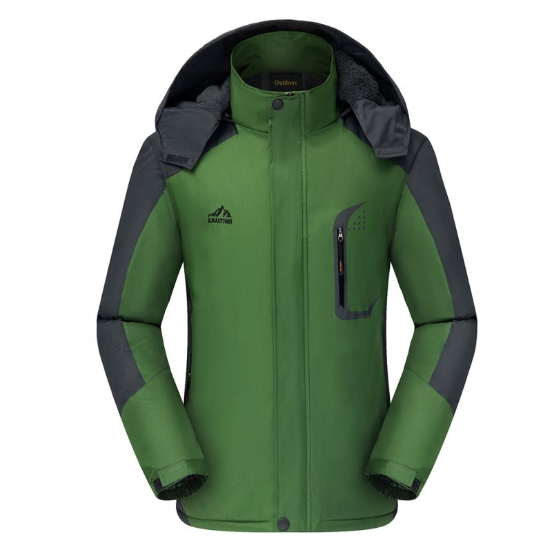 Men's Jackets Winter Thickening Windproof and Warm Outdoor Mountaineering Clothing  green_XXXL
