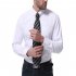 Men s Leisure Shirt Autumn Solid Color Long sleeve Business Shirt White  XXL