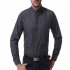 Men s Leisure Shirt Autumn Solid Color Long sleeve Business Shirt Black  M