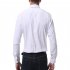 Men s Leisure Shirt Autumn Solid Color Long sleeve Business Shirt White  XXL