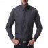 Men s Leisure Shirt Autumn Solid Color Long sleeve Business Shirt Black  XL