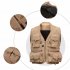 Men s Multifunction Pockets Travels Sports Fishing Vest Outdoor Vest L Khaki