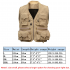 Men s Multifunction Pockets Travels Sports Fishing Vest Outdoor Vest L Khaki78Q4