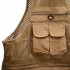 Men s Outdoor Sports Photography Fishing Multi Pocket Zipper Casual Loose Mesh Vest Khaki