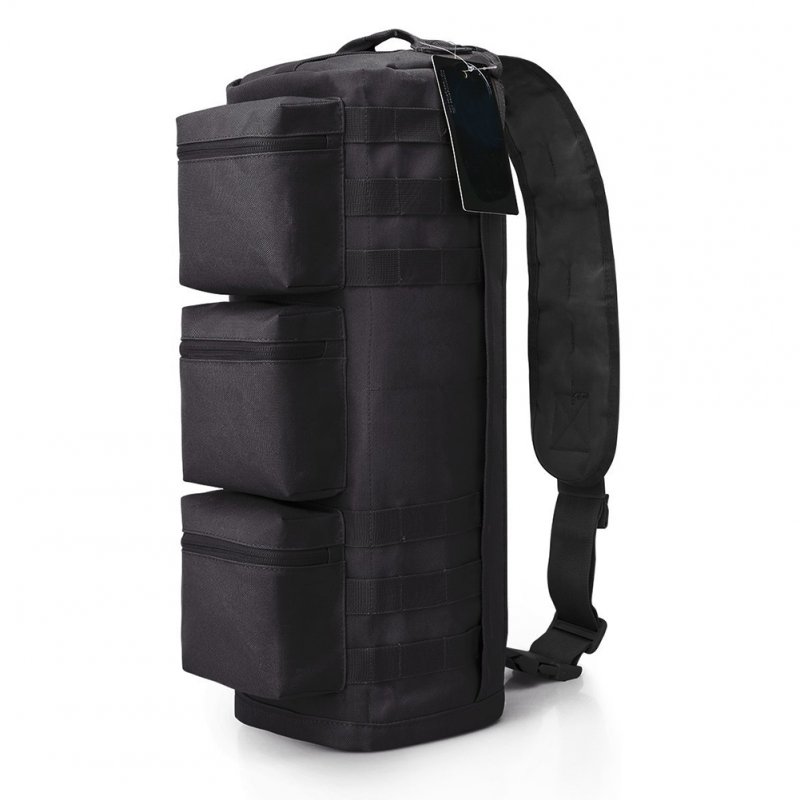 Men's Outdoor Sports Hiking Multi-function Tactical Assault Messenger Gym Hiking Camping Bag Oxford Single Shoulder Bagpack Black