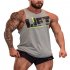 Men s Printed Training Vest Round Neck Soft Breathable Loose Tank Tops