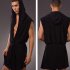 Men s Sexy Casual Night Robe Sleeveless Sleepwear Hooded Ultra Thin Pajama black S