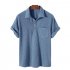 Men s Short Sleeve Shirt Casual Top Loose Solid Color Lapel Shirt Tops Summer Beach Shirt apricot M
