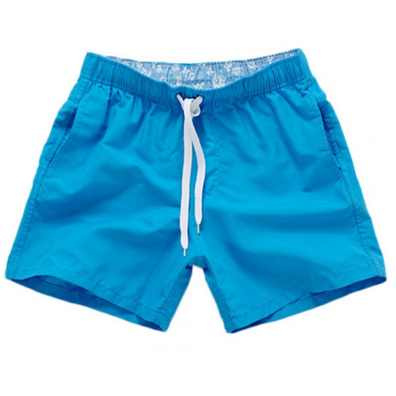 Men's Shorts  Quick-Drying Beach Pants Three-Point Pants loose swimming  Fitness Sports Casual   blue_M
