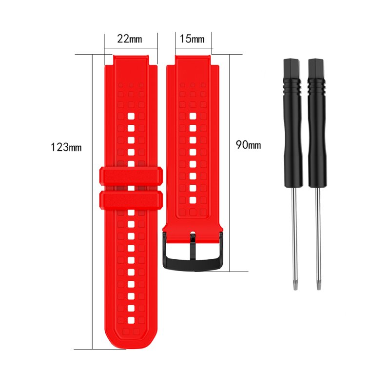 Men's Silicone Wristband Large Size Replacement Wristband for Garmin Forerunner 25 red