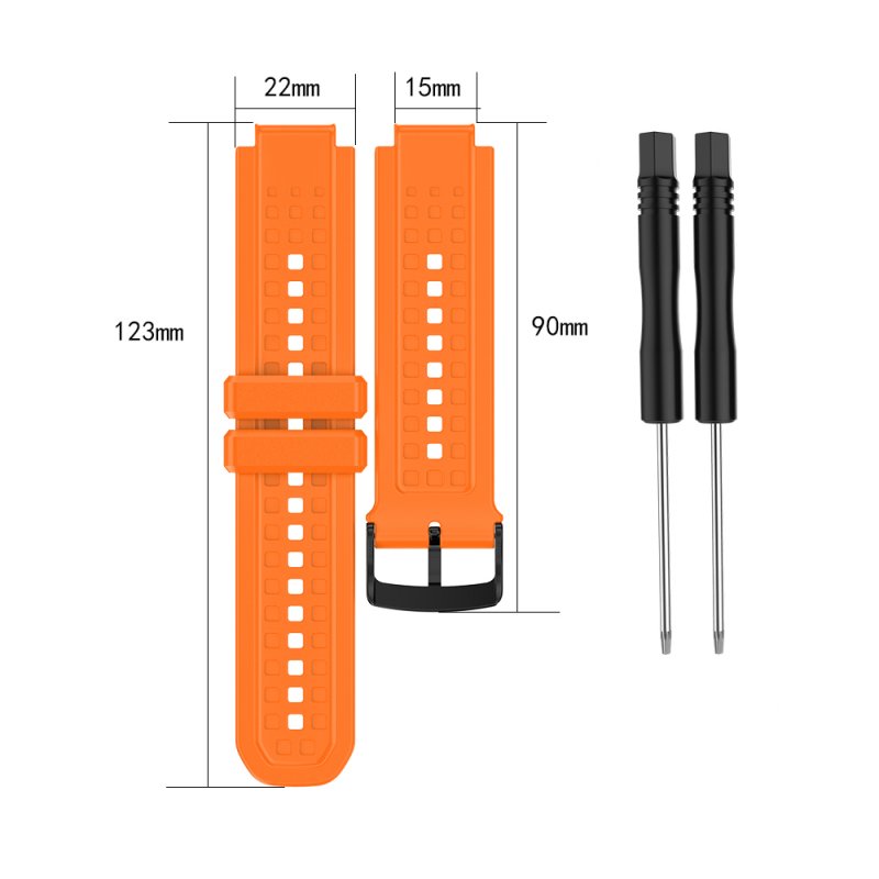 Men's Silicone Wristband Large Size Replacement Wristband for Garmin Forerunner 25 Orange