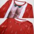 Men s T shirt 3d Printed Crew neck Christmas Long sleeve T shirt red M