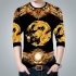Men s T shirt Dragon Pattern Round Neck Casual Long sleeved Shirt Chinese Dragon Long Sleeve Set M