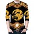 Men s T shirt Dragon Pattern Round Neck Casual Long sleeved Shirt Chinese Dragon Long Sleeve Set L