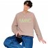 Men s T shirt Spring and Autumn Long sleeve Letter Printing Crew  Neck All match Bottoming Shirt Green L