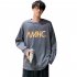 Men s T shirt Spring and Autumn Long sleeve Letter Printing Crew  Neck All match Bottoming Shirt Blue M