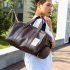 Men s Travelling Bag PU Waterproof Gym Yoga Sports Portable Travel Bag brown  24 inches