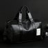 Men s Travelling Bag PU Waterproof Gym Yoga Sports Portable Travel Bag black  24 inches