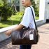 Men s Travelling Bag PU Waterproof Gym Yoga Sports Portable Travel Bag brown  24 inches
