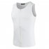Men s Vest Casual Half opening Seamless Fitness Zipper Vest White 3XL