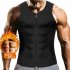 Men s Vest Casual Half opening Seamless Fitness Zipper Vest Black  3XL
