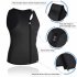 Men s Vest Casual Half opening Seamless Fitness Zipper Vest Black  2XL
