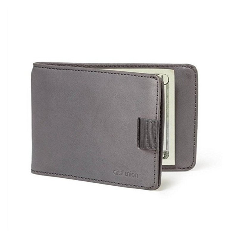 Men's Wallet Leather Pull-out 2 Folding Card Holder Wallet light grey